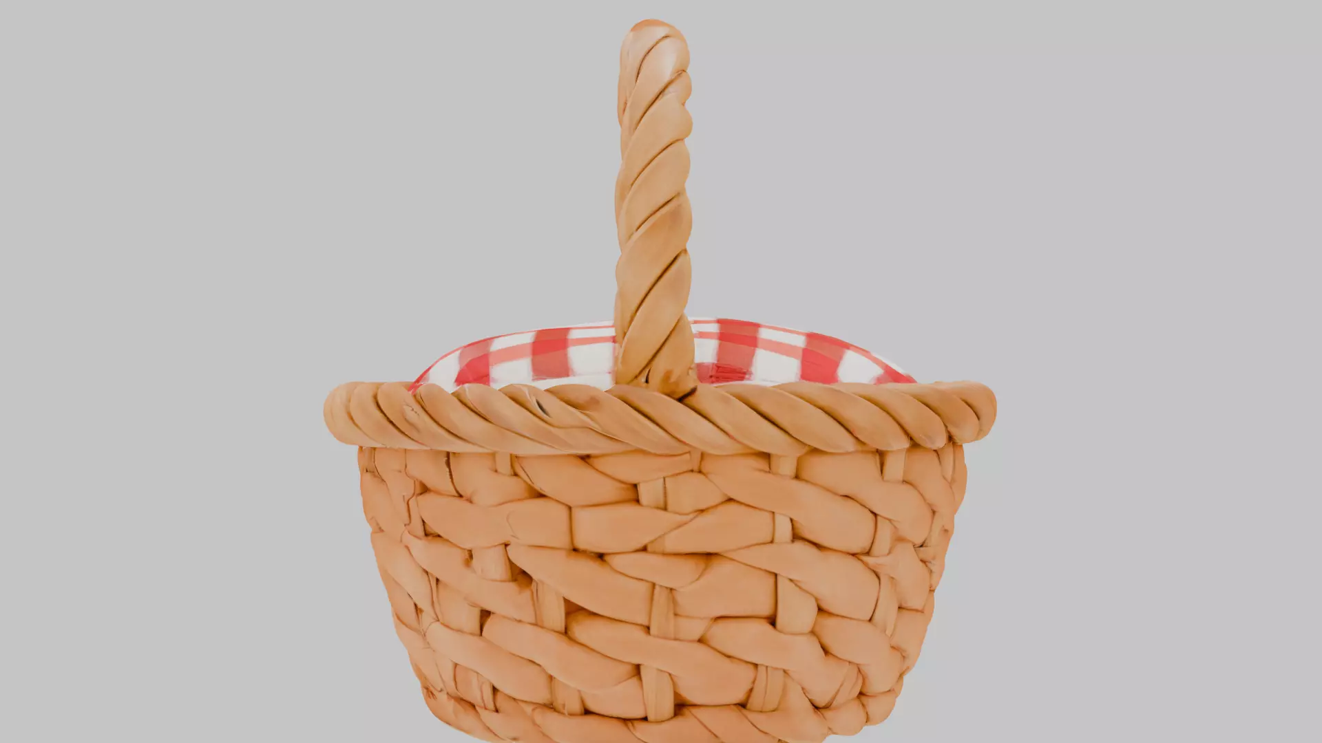Cute Wicker Picnic Basket 3D Model Low-poly 3D model_6