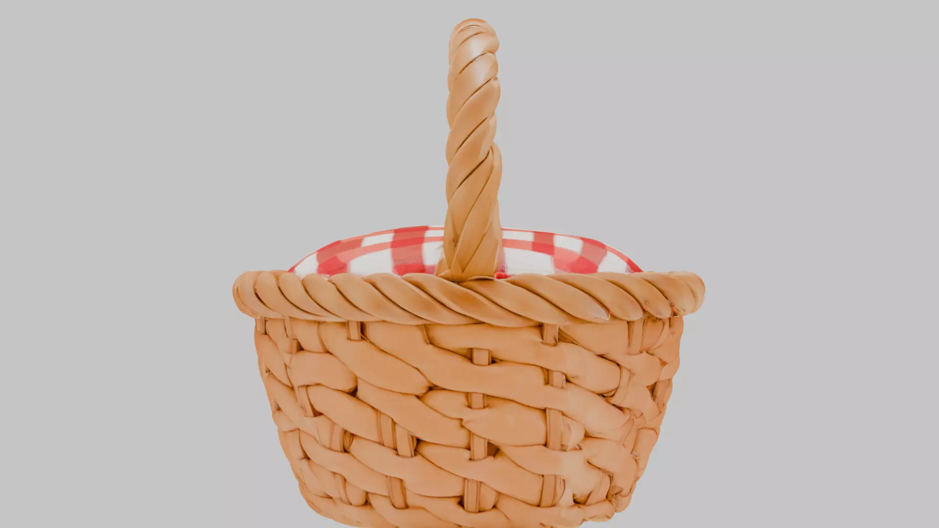 Cute Wicker Picnic Basket 3D Model Low-poly 3D model_2