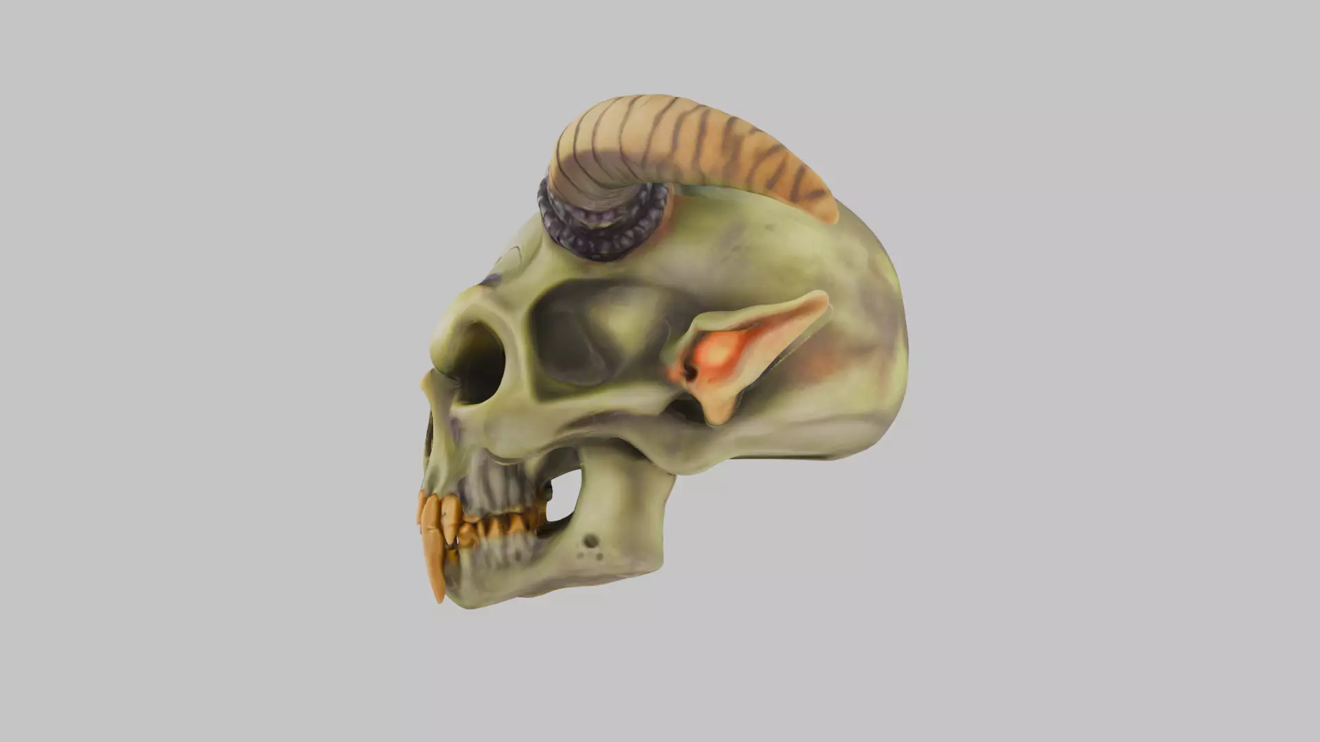 Goblin Skull 3D Model Low-poly 3D model_6