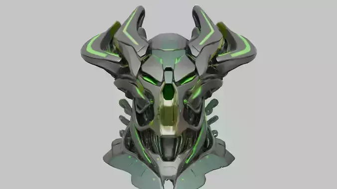 Futuristic Neon Warlord 3D Model