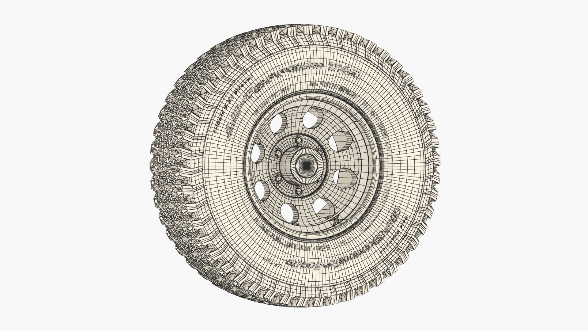 OFF ROAD WHEEL AND TIRE 3D model_5