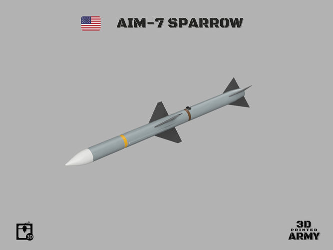 AIM-7 SPARROW missile  for aeromodelling -  3D printing files 