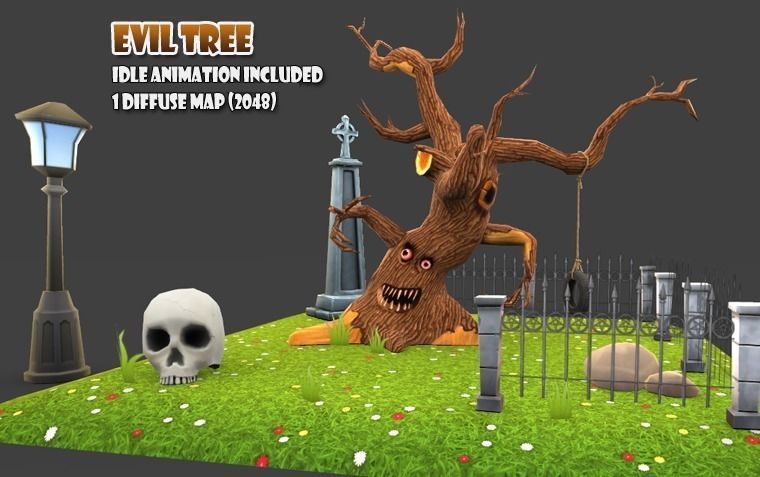 Cartoon Amusement Park Low-poly 3D model_1