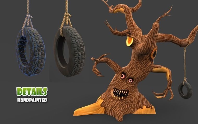 Cartoon Amusement Park Low-poly 3D model_2