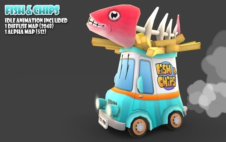 Cartoon Amusement Park Low-poly 3D model_9