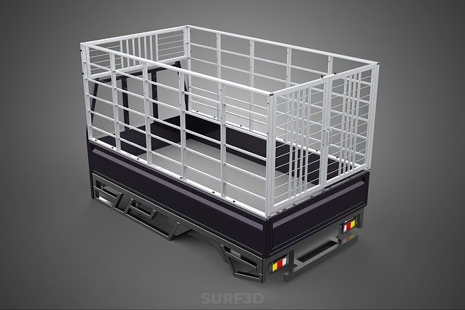 CAGE ENCLOSURE PICKUP FLAT DECK TRUCK CARGO BED FRAME REAR BODY 3D model