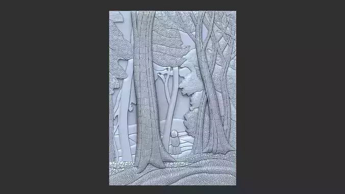 abstract hill art deco drawing girl 