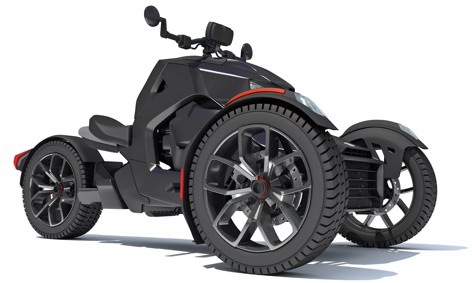 3 Wheel Motorcycle 3D model_7