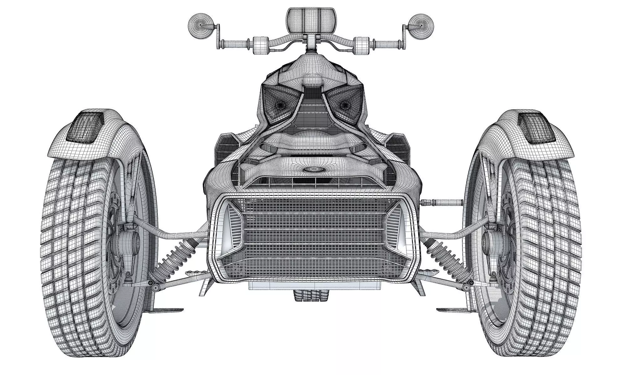 3 Wheel Motorcycle 3D model_17