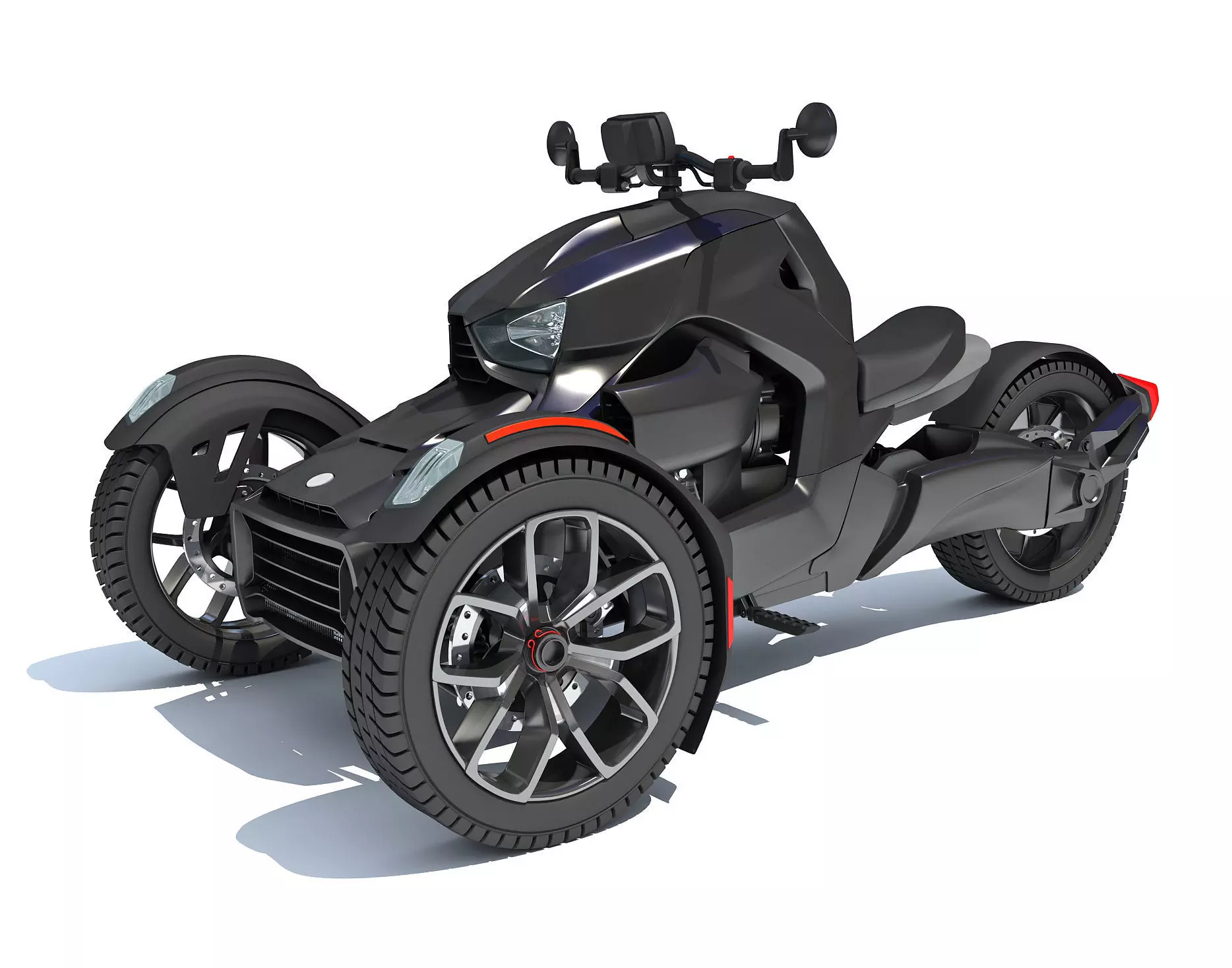 3 Wheel Motorcycle 3D model_0
