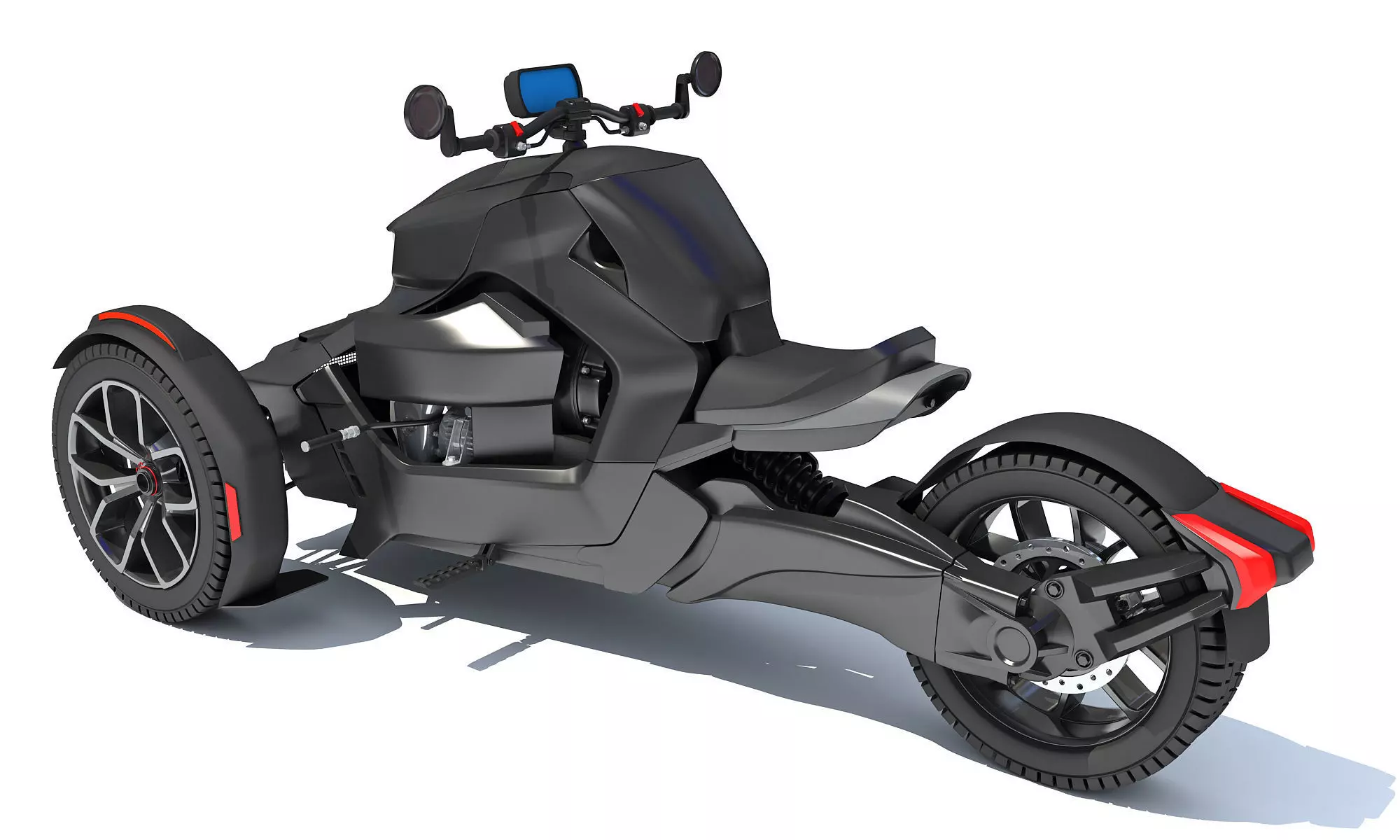 3 Wheel Motorcycle 3D model_2