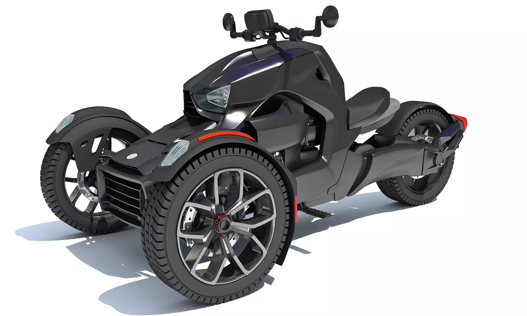 3 Wheel Motorcycle 3D model_8