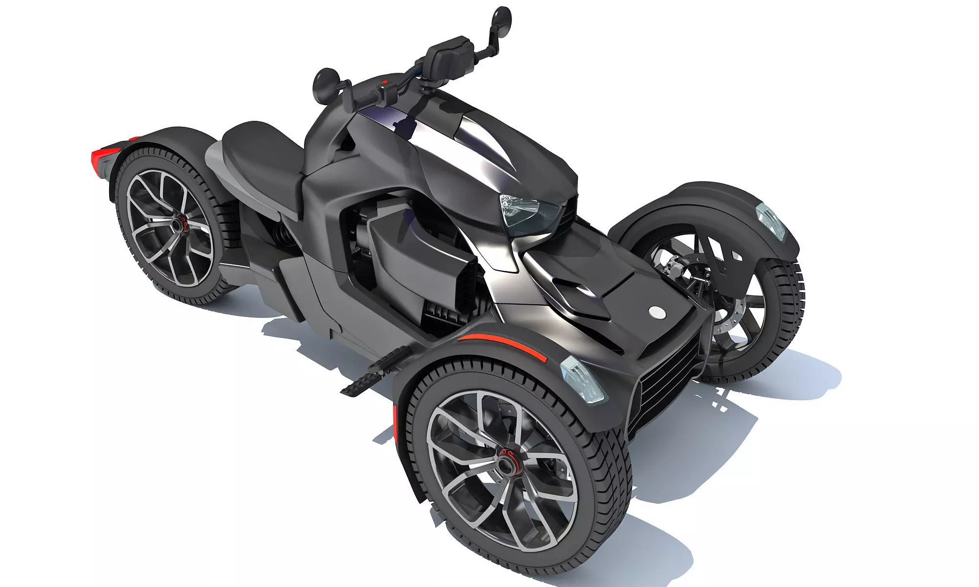 3 Wheel Motorcycle 3D model_9