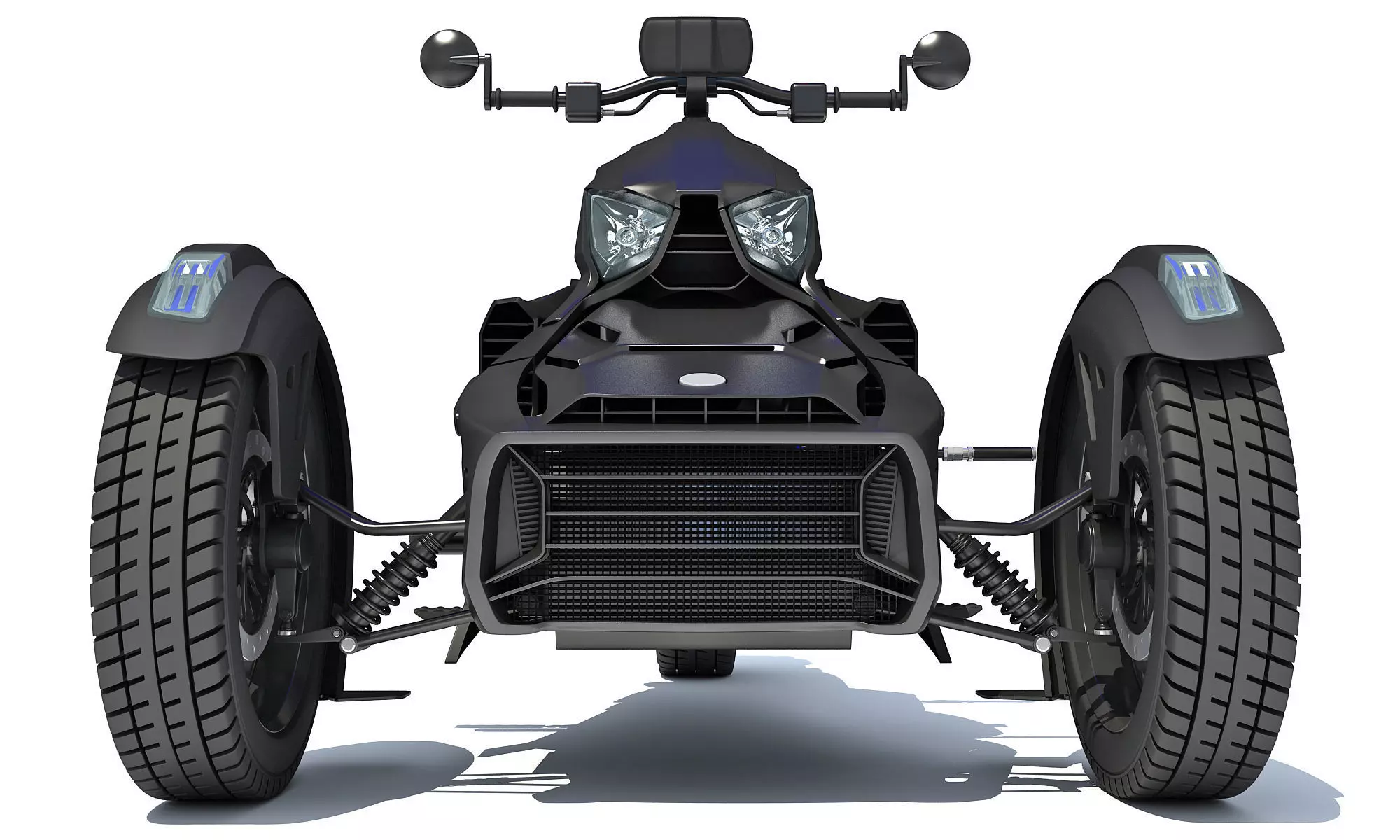 3 Wheel Motorcycle 3D model_11
