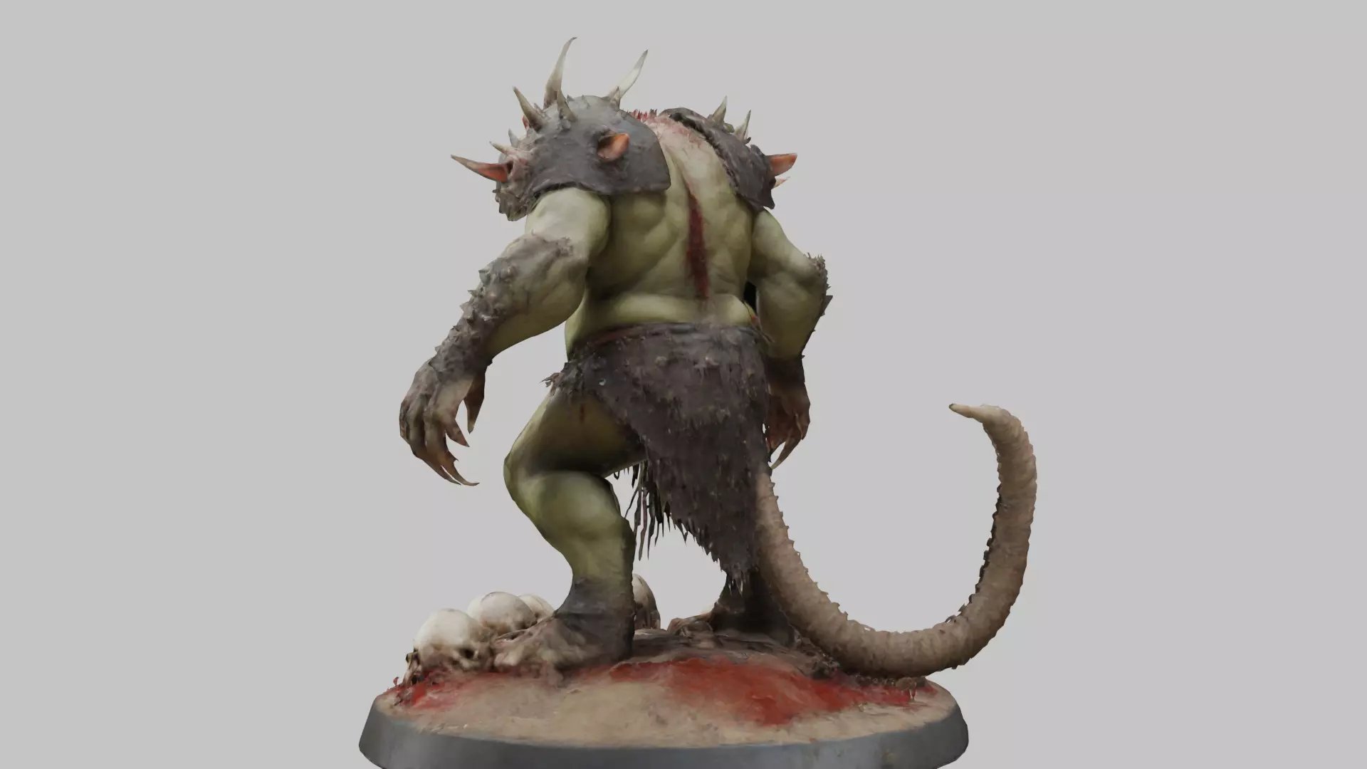 Hulking Monster Creature Low-poly 3D model_5