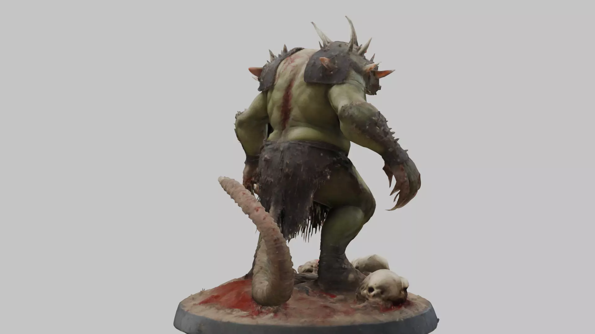 Hulking Monster Creature Low-poly 3D model_3