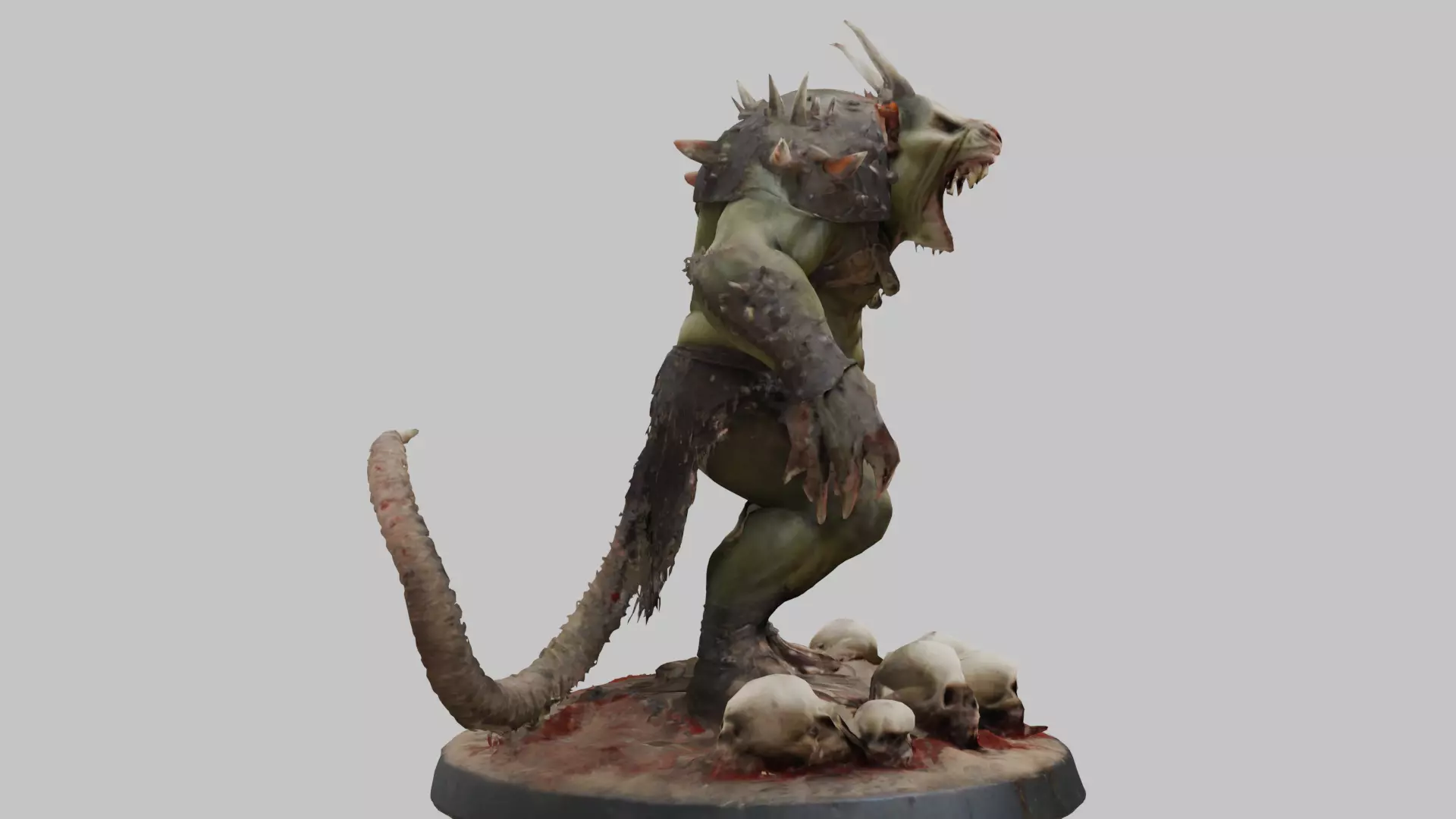 Hulking Monster Creature Low-poly 3D model_2