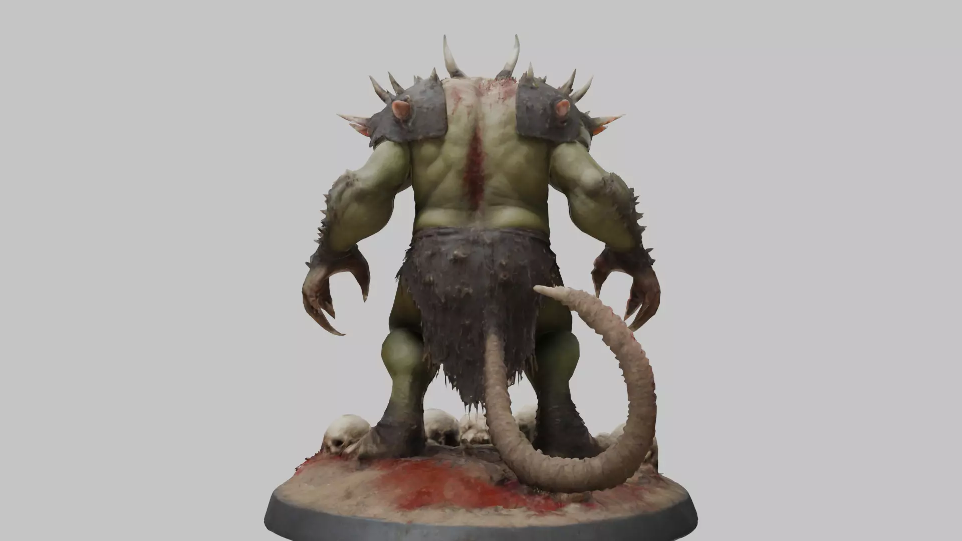 Hulking Monster Creature Low-poly 3D model_4