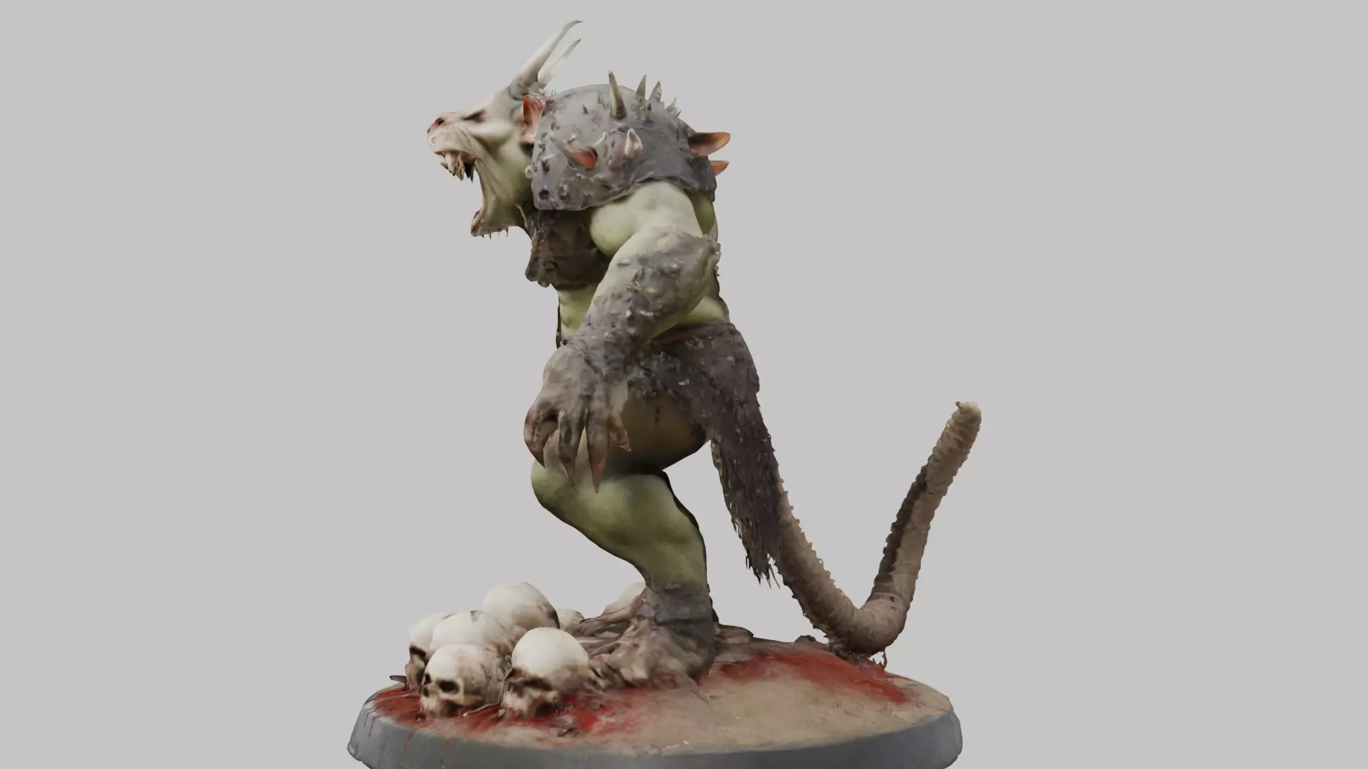 Hulking Monster Creature Low-poly 3D model_6