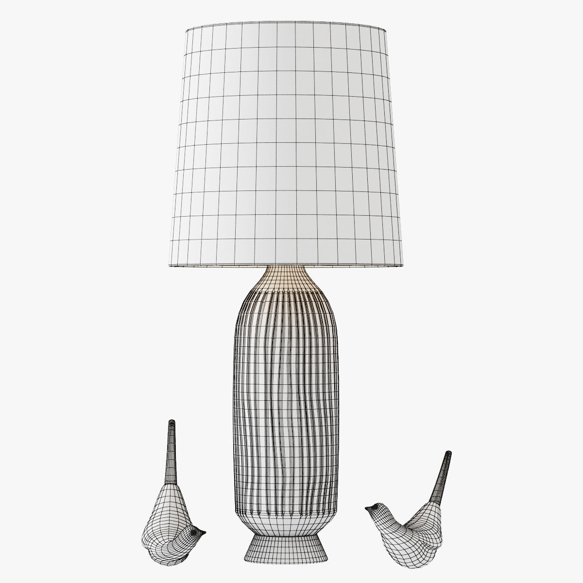 Mid Century Table Lamp Bullet 3D model_4