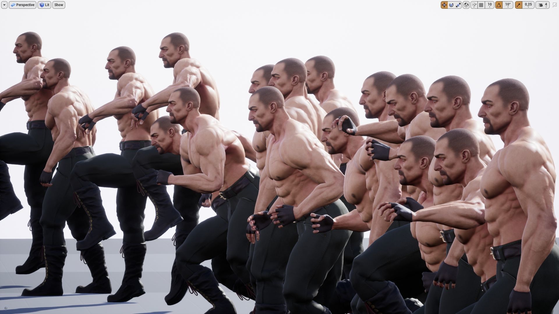 Steampunk Fighter B game character Low-poly 3D model_4