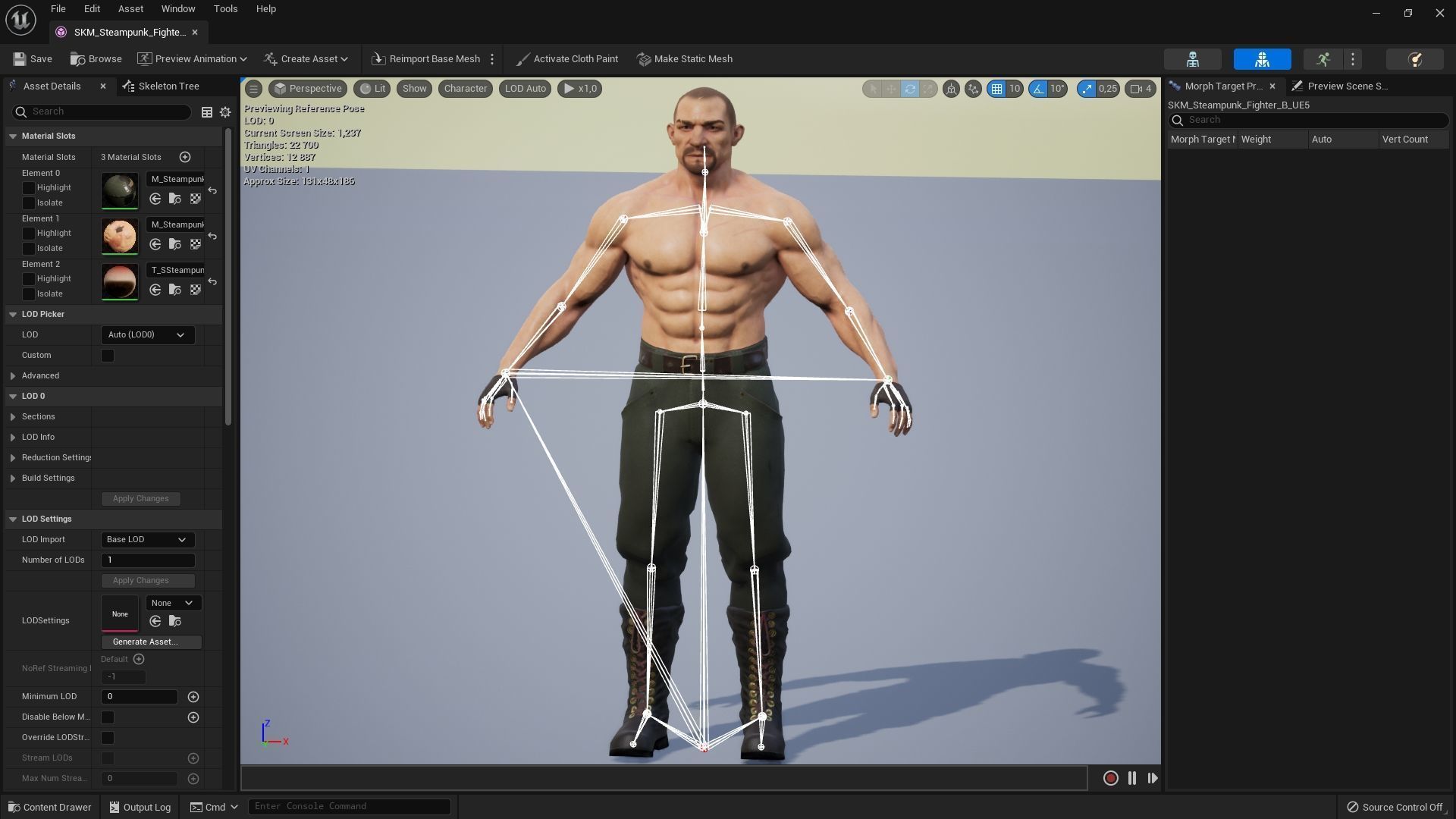 Steampunk Fighter B game character Low-poly 3D model_17