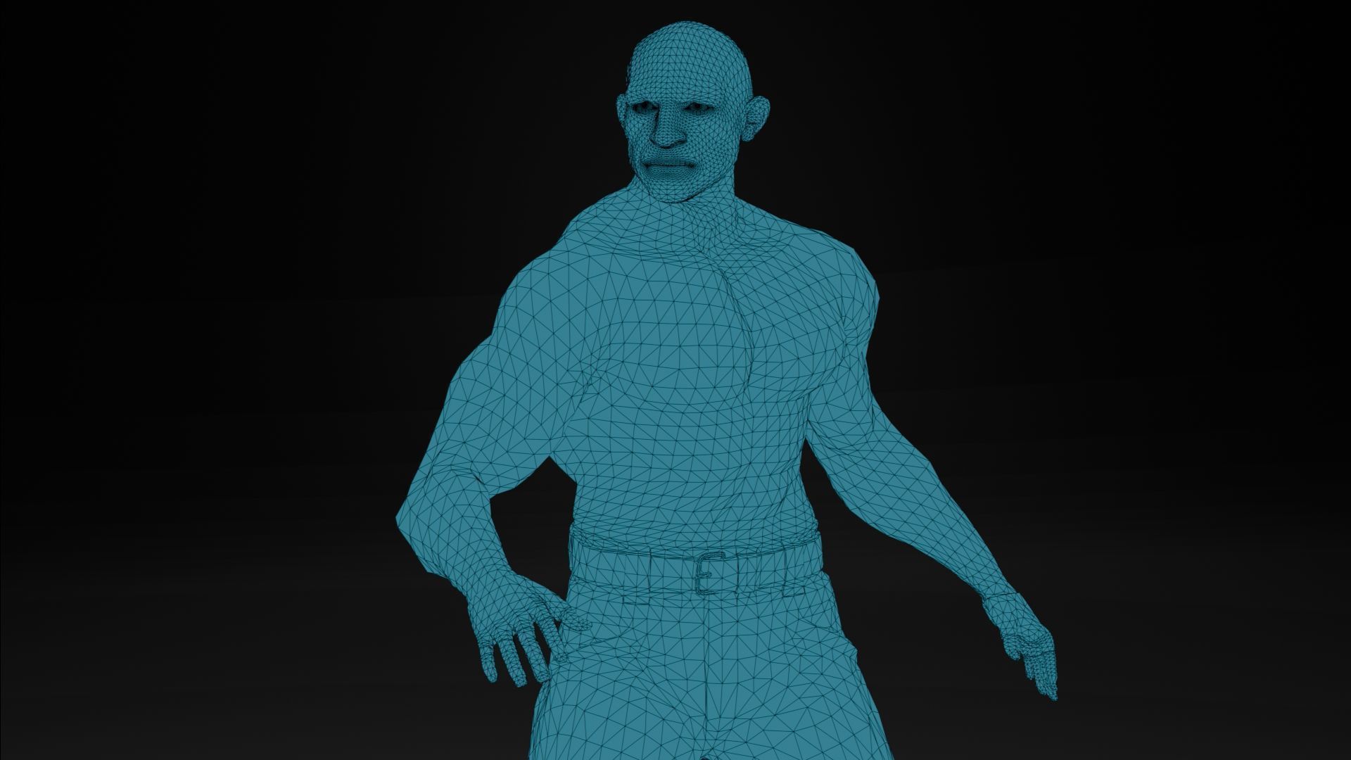 Steampunk Fighter B game character Low-poly 3D model_3