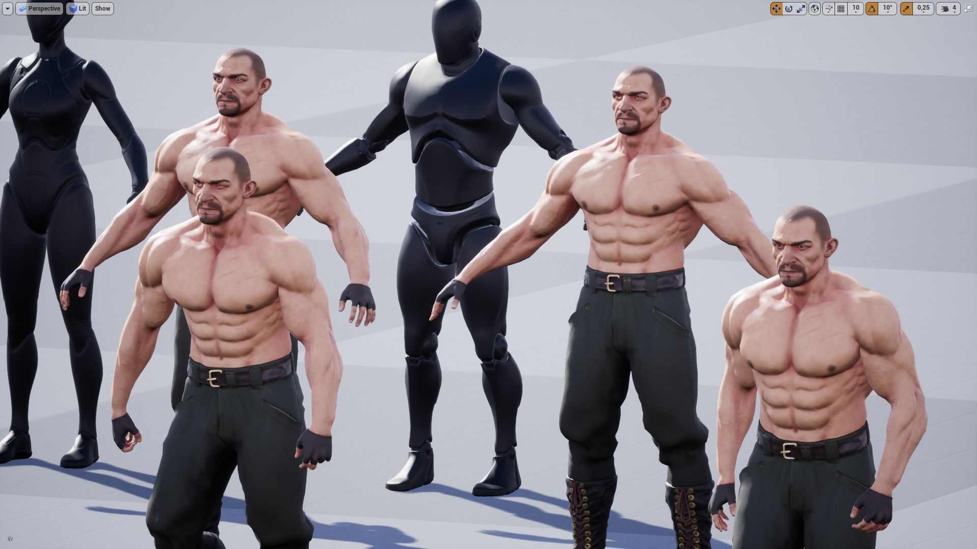 Steampunk Fighter B game character Low-poly 3D model_11