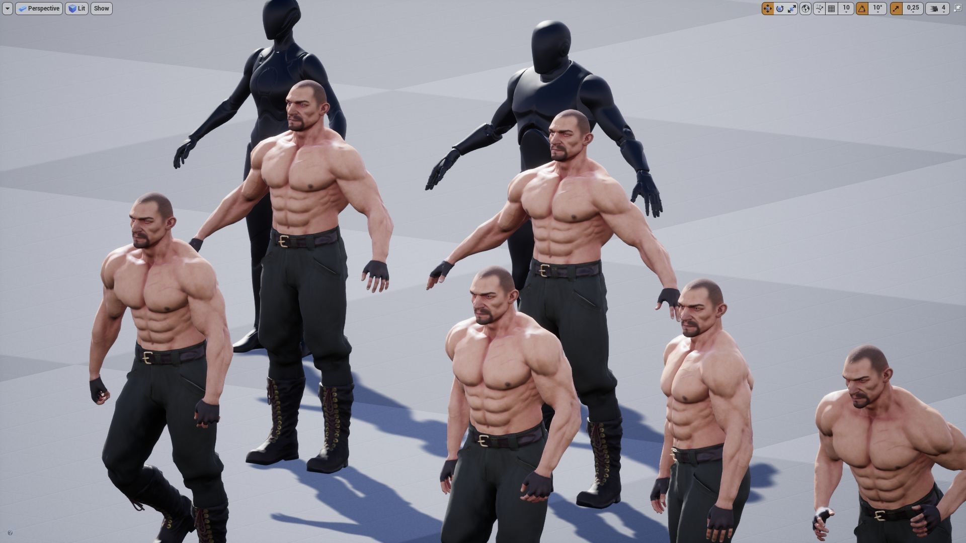 Steampunk Fighter B game character Low-poly 3D model_6