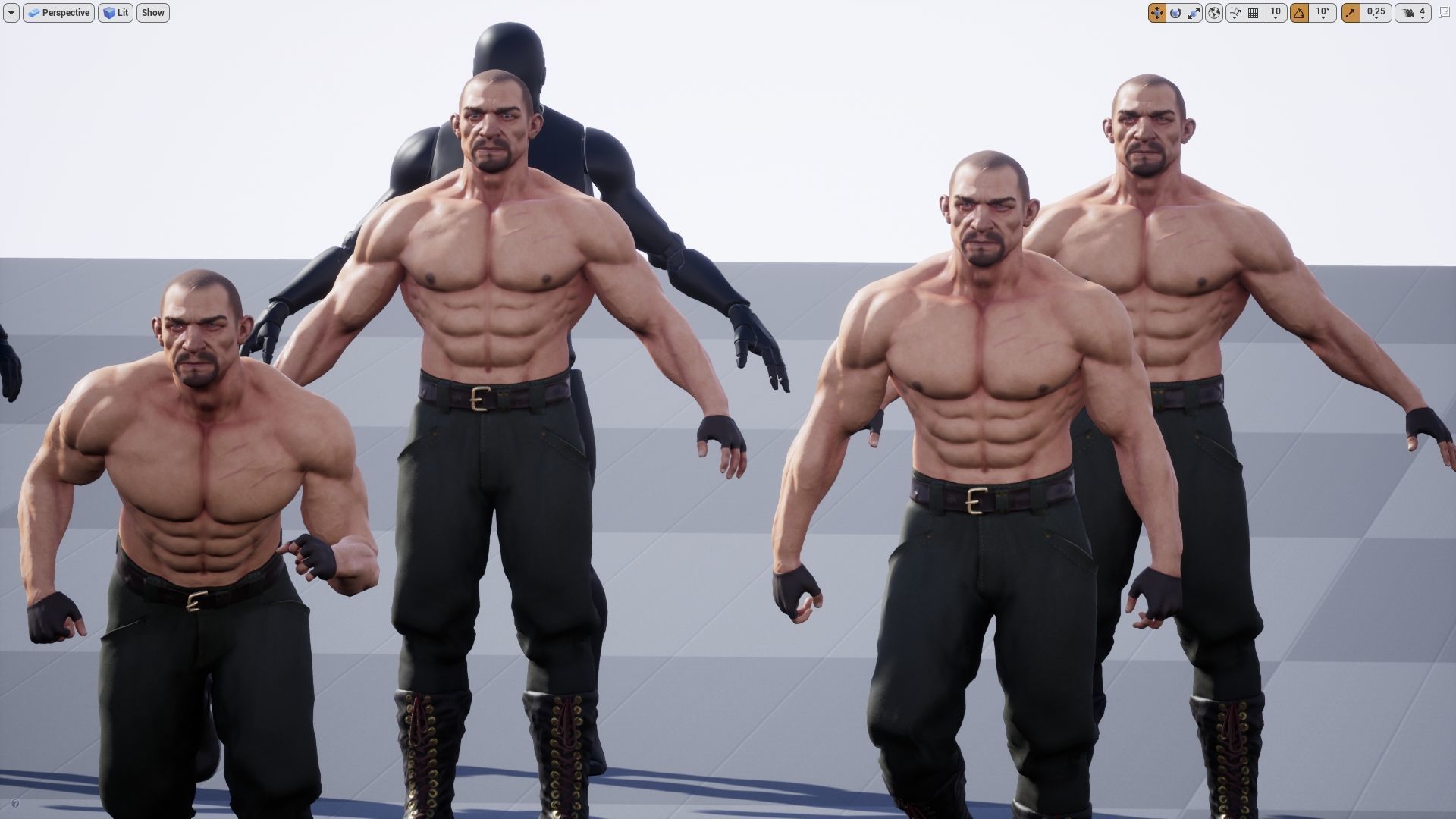 Steampunk Fighter B game character Low-poly 3D model_10