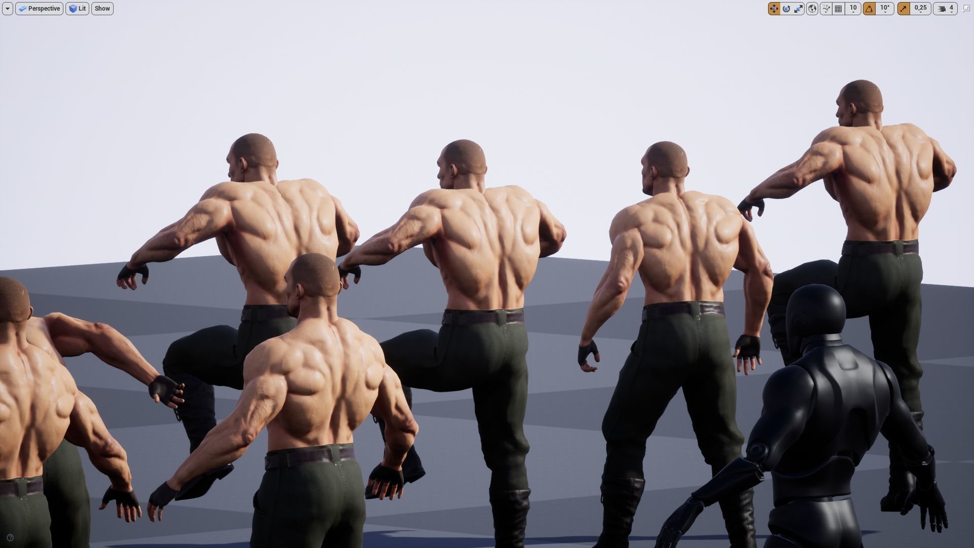 Steampunk Fighter B game character Low-poly 3D model_7