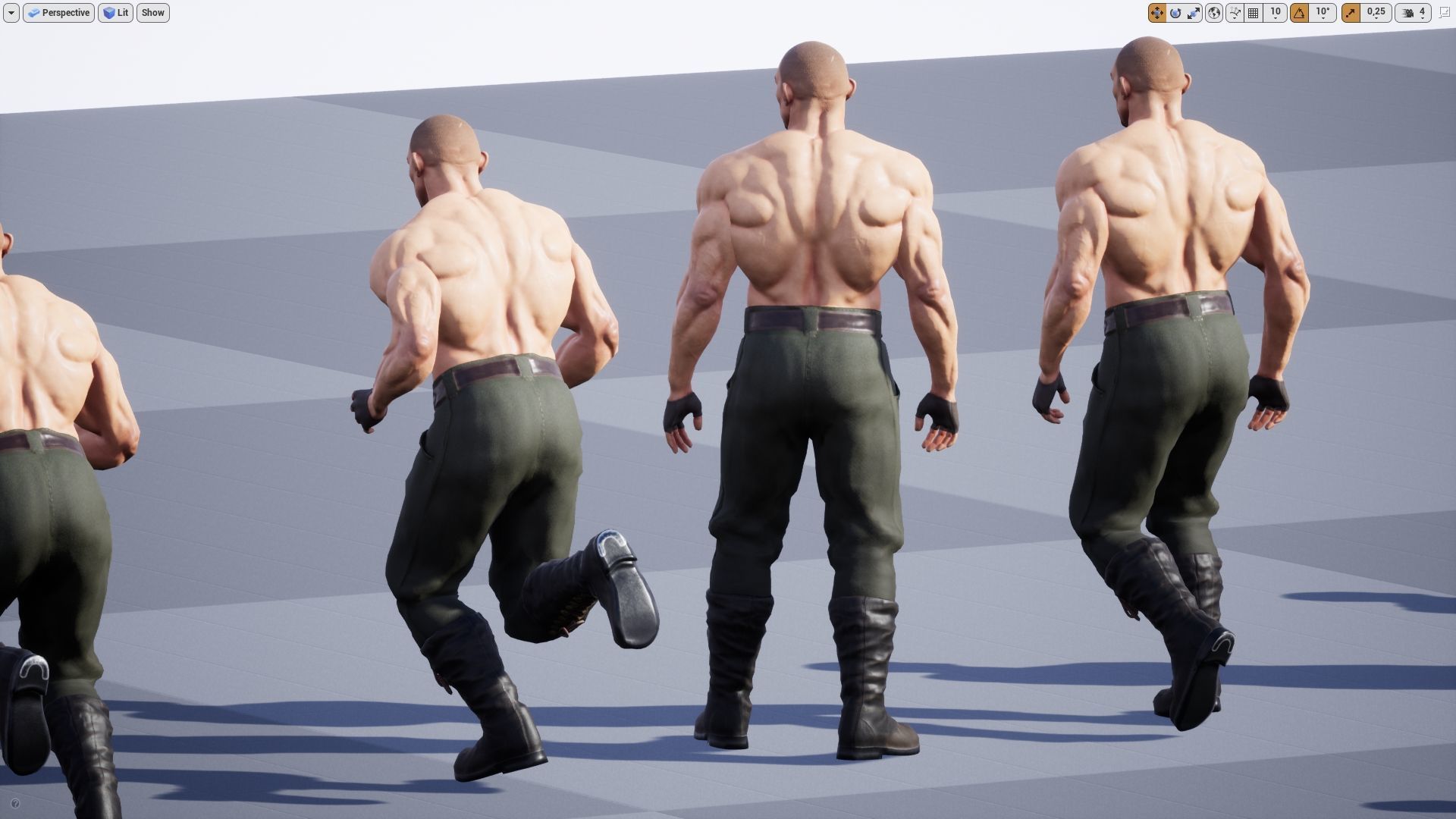 Steampunk Fighter B game character Low-poly 3D model_8