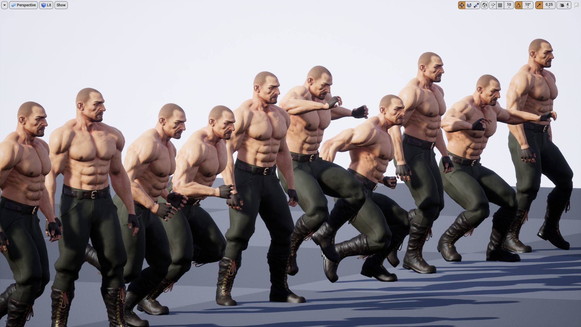 Steampunk Fighter B game character Low-poly 3D model_15