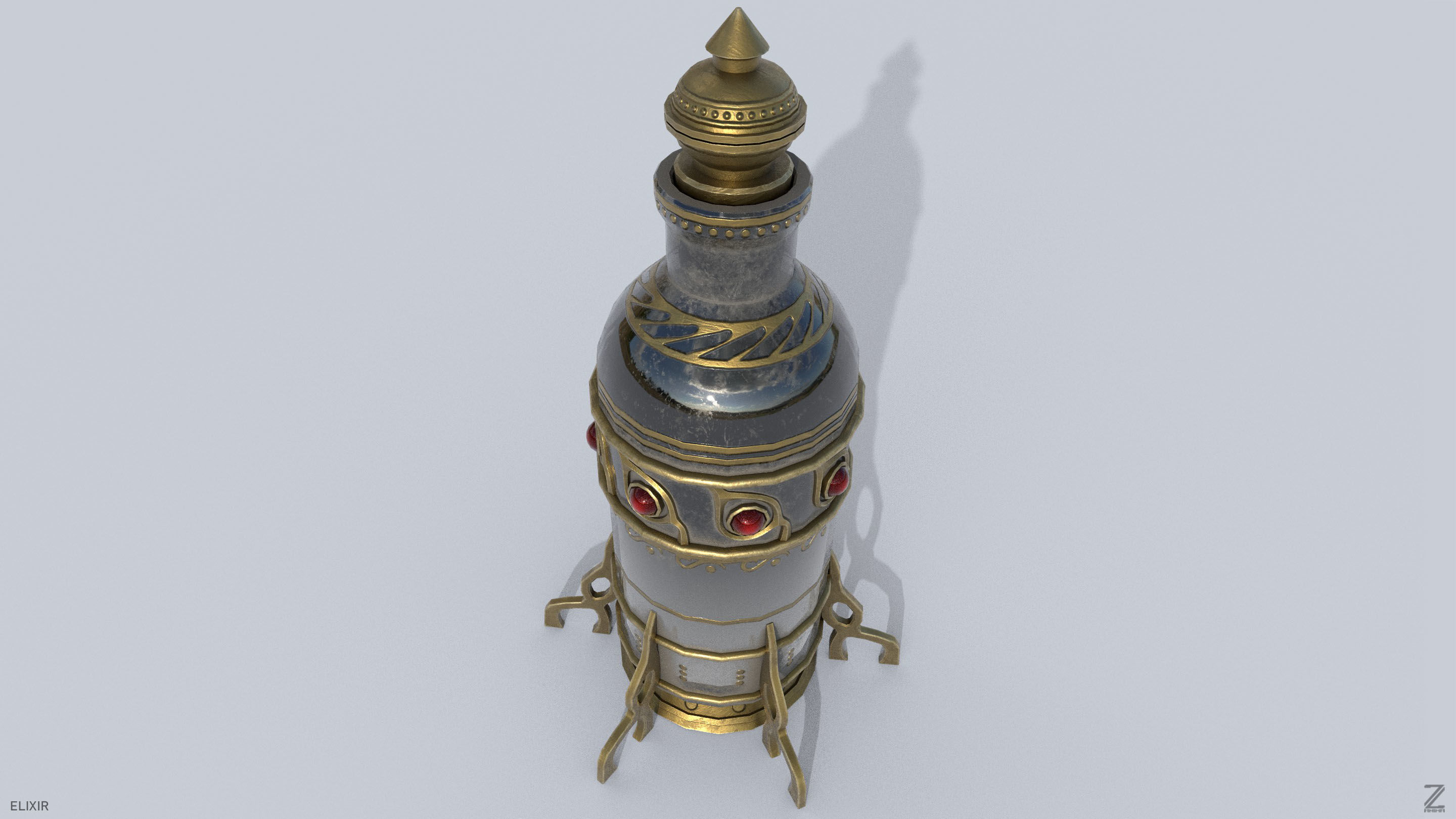 Elixir Low-poly 3D model_8