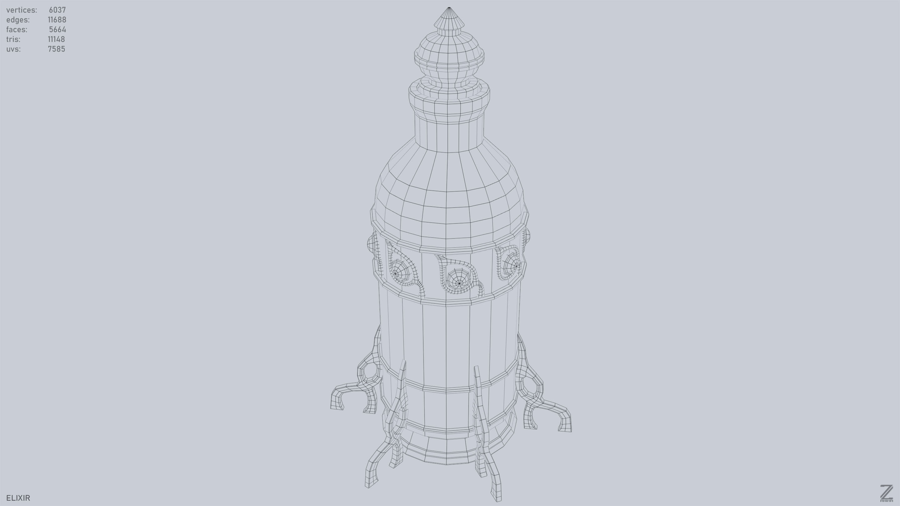 Elixir Low-poly 3D model_10