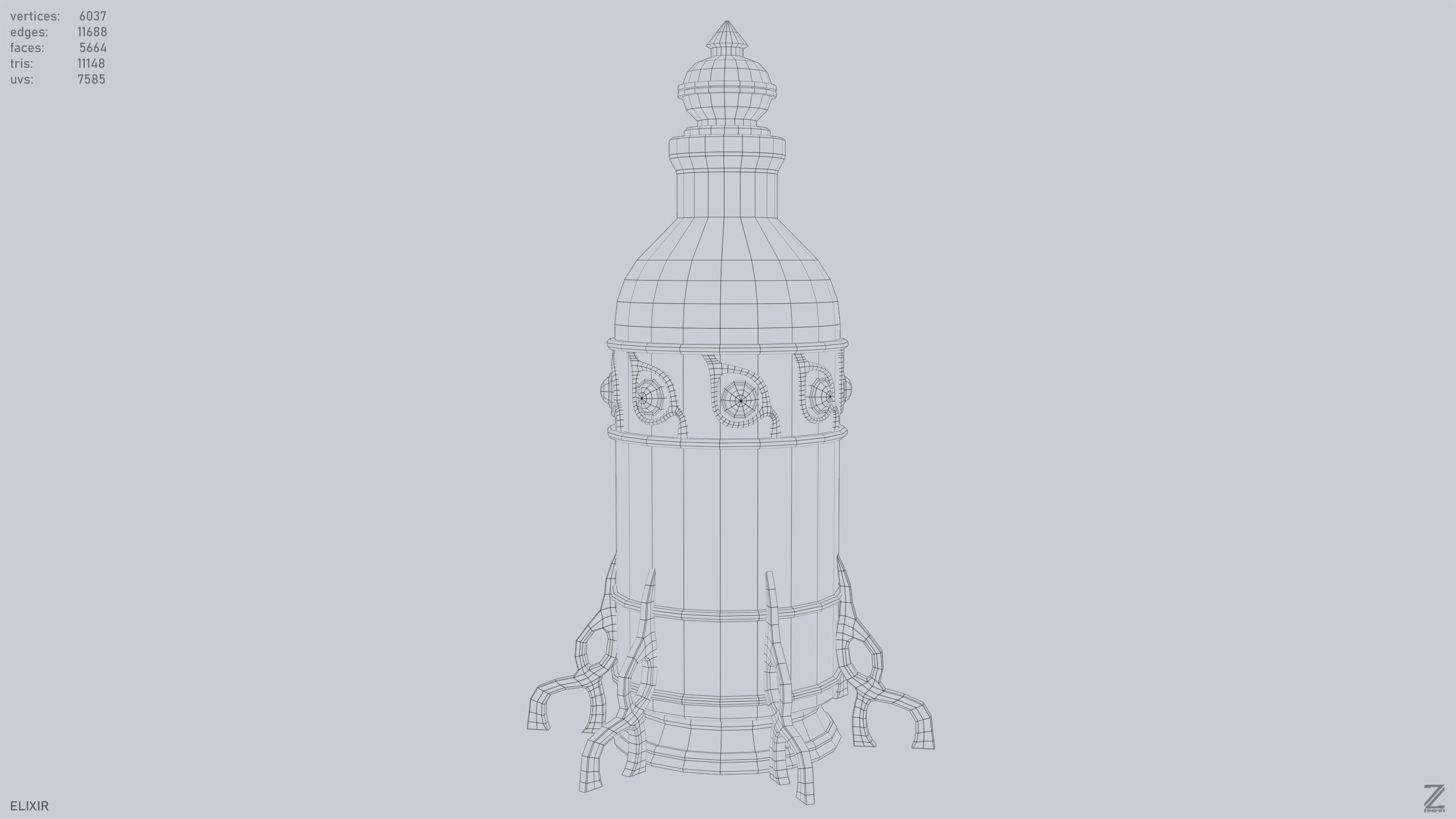 Elixir Low-poly 3D model_9