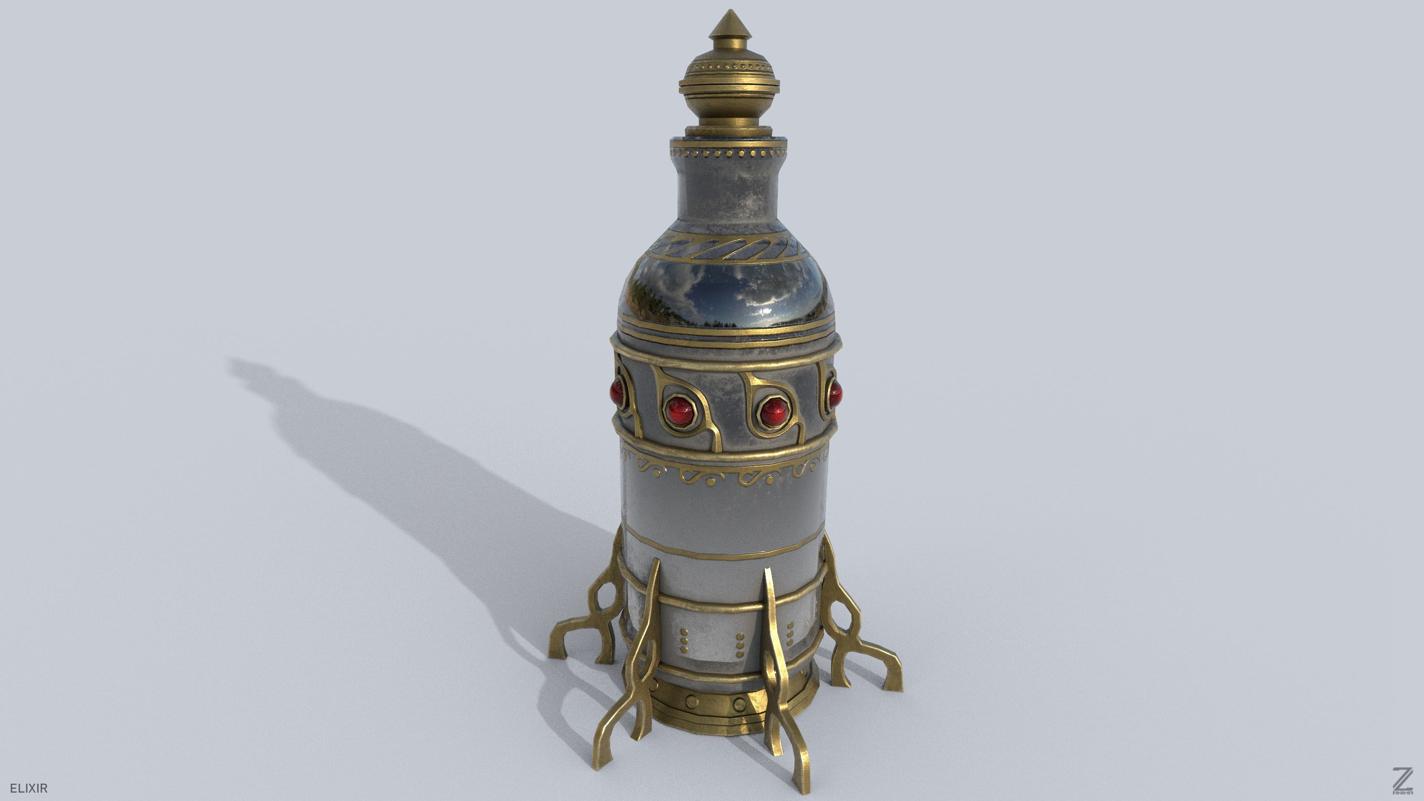 Elixir Low-poly 3D model_6