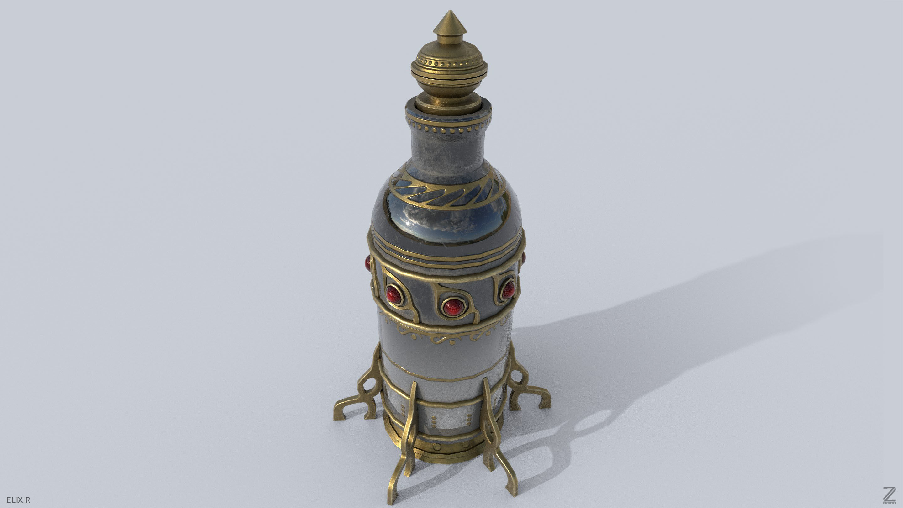 Elixir Low-poly 3D model_4