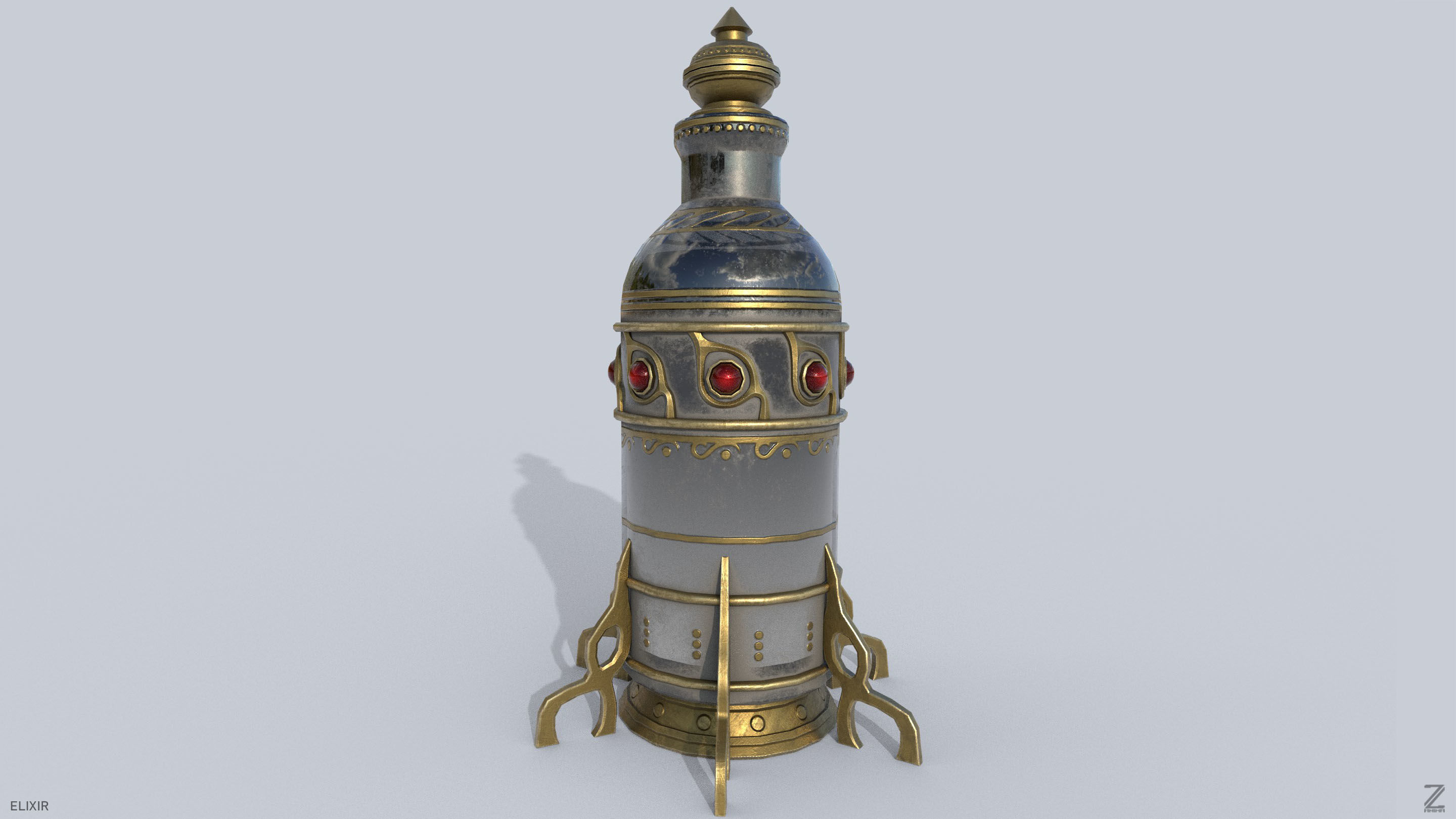 Elixir Low-poly 3D model_7