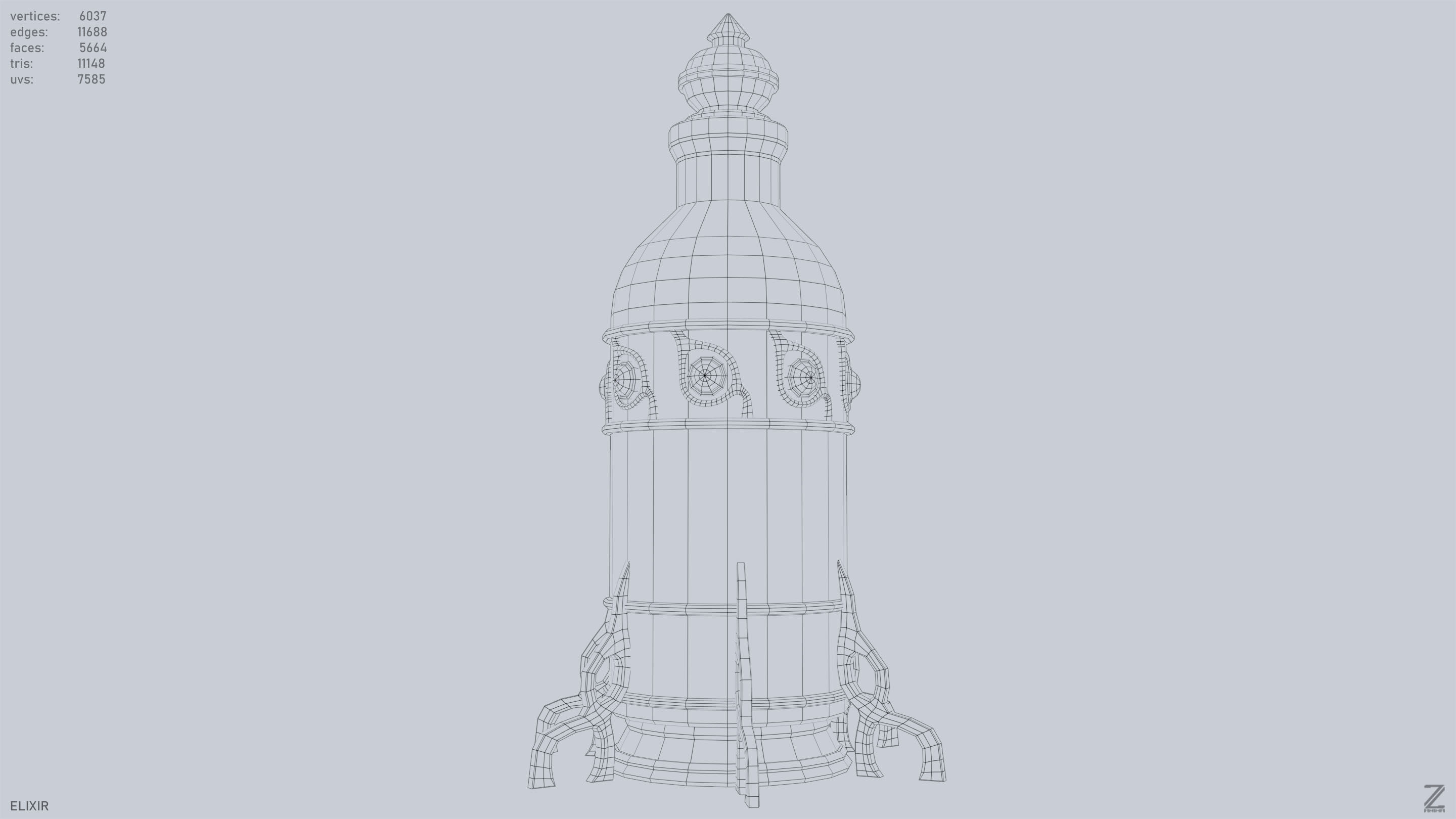 Elixir Low-poly 3D model_11