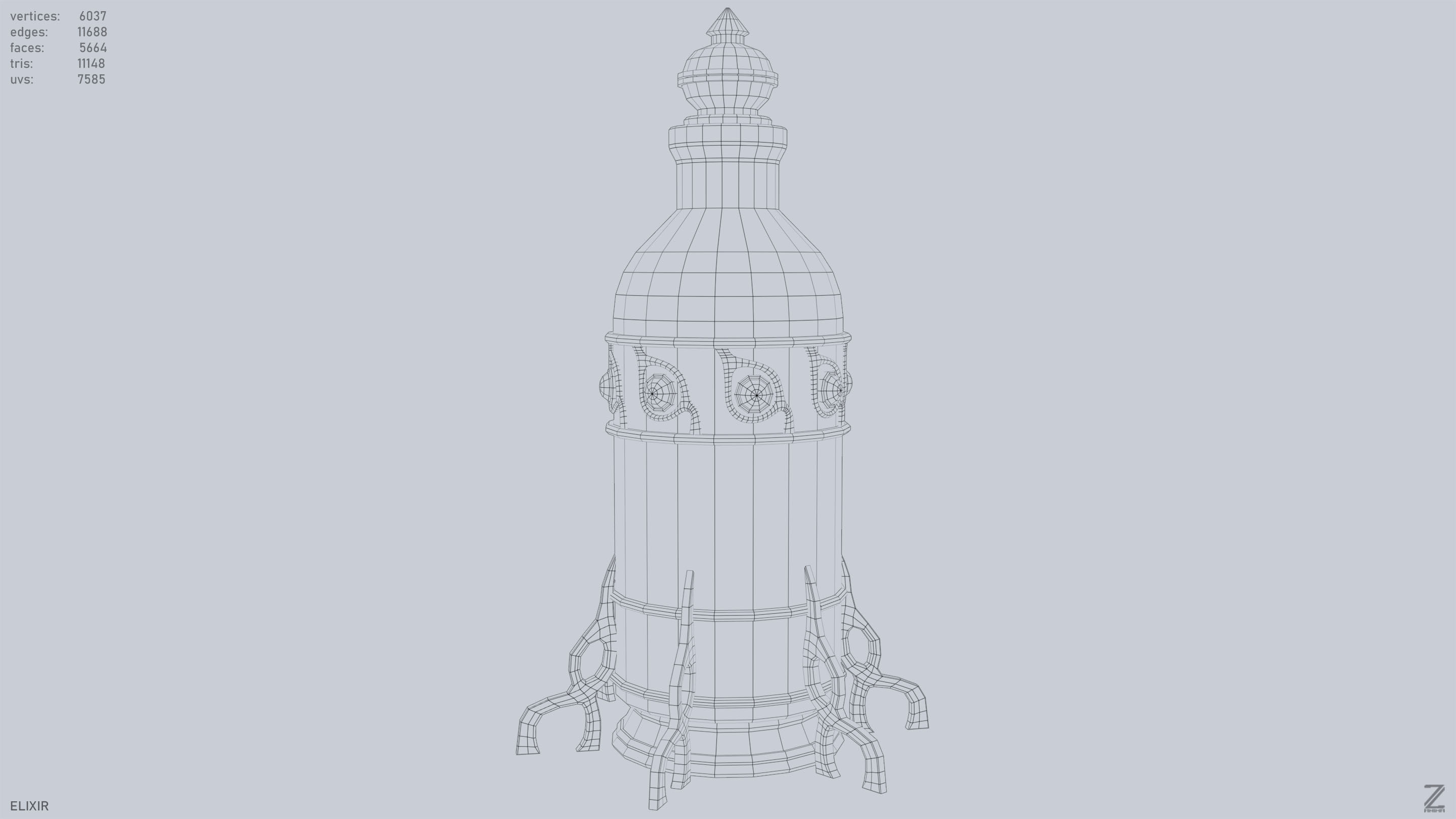 Elixir Low-poly 3D model_15