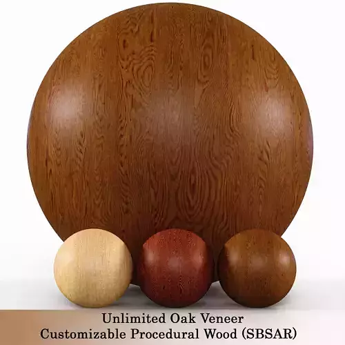 Unlimited Oak Veneer Customizable Procedural Wood Texture