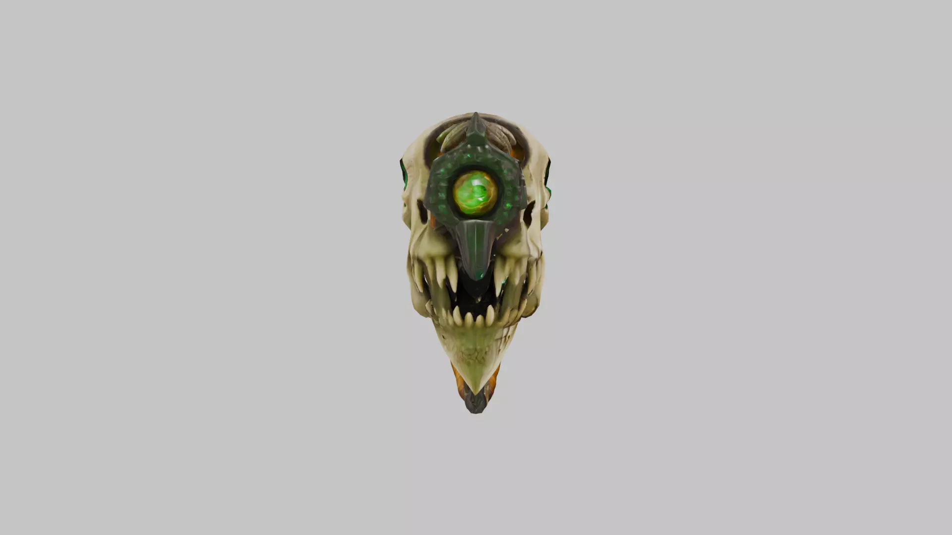 Infernal Skull Cannon Low-poly 3D model_2