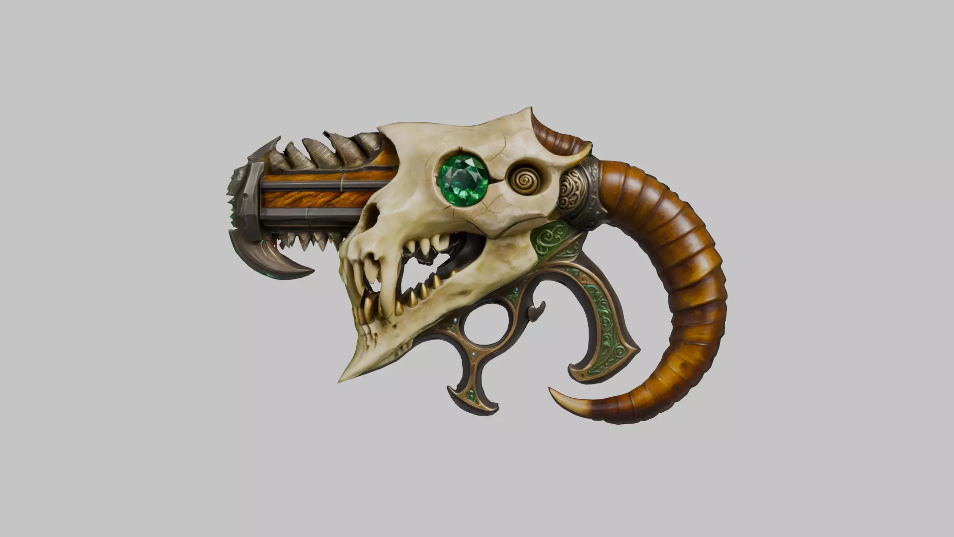 Infernal Skull Cannon Low-poly 3D model_0