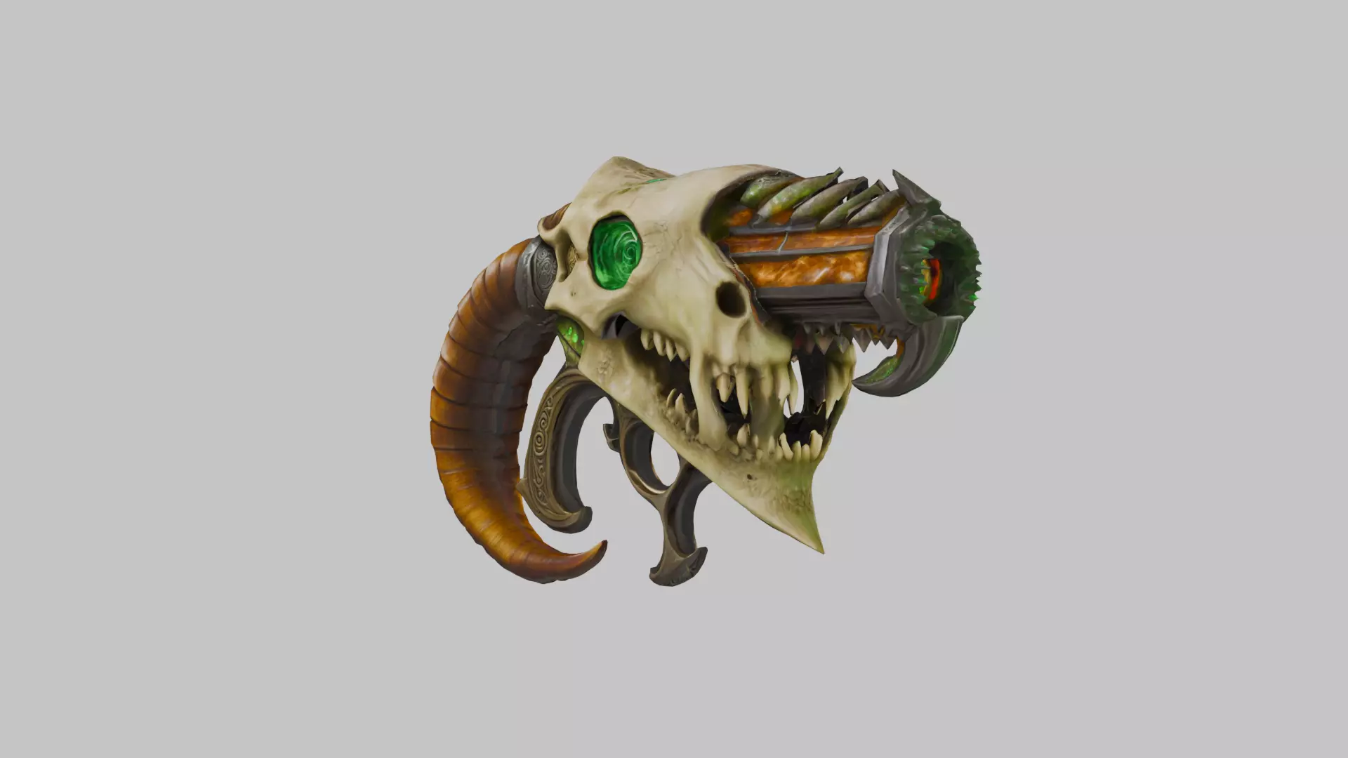 Infernal Skull Cannon Low-poly 3D model_3