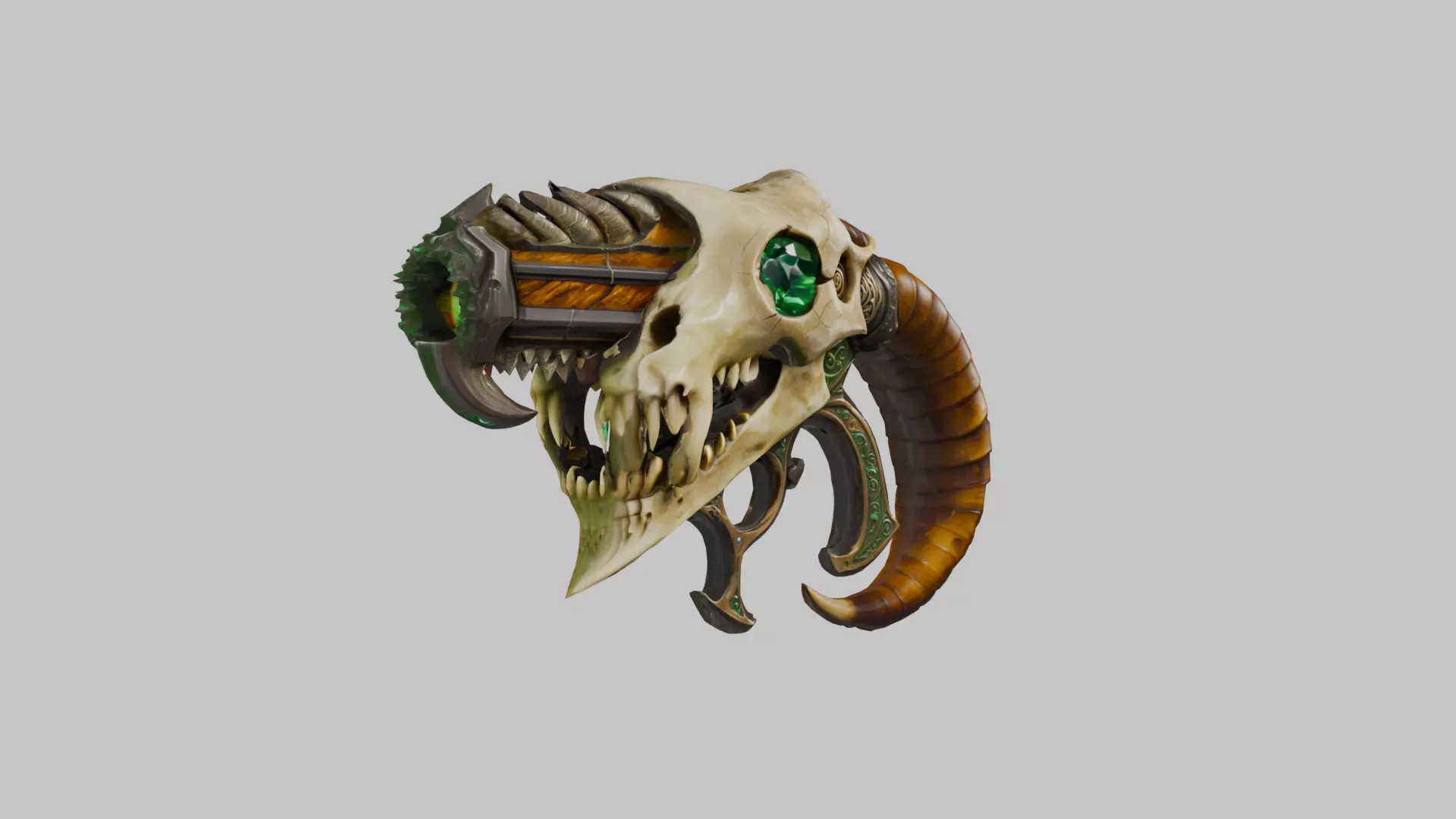 Infernal Skull Cannon Low-poly 3D model_1