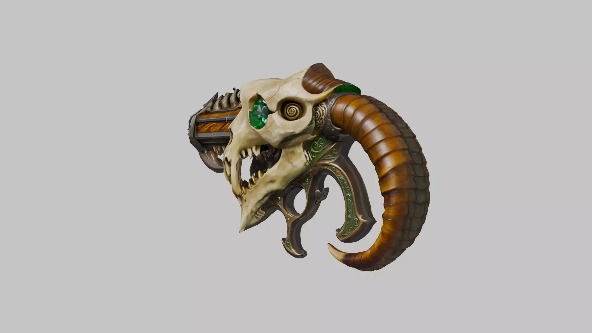 Infernal Skull Cannon Low-poly 3D model_7