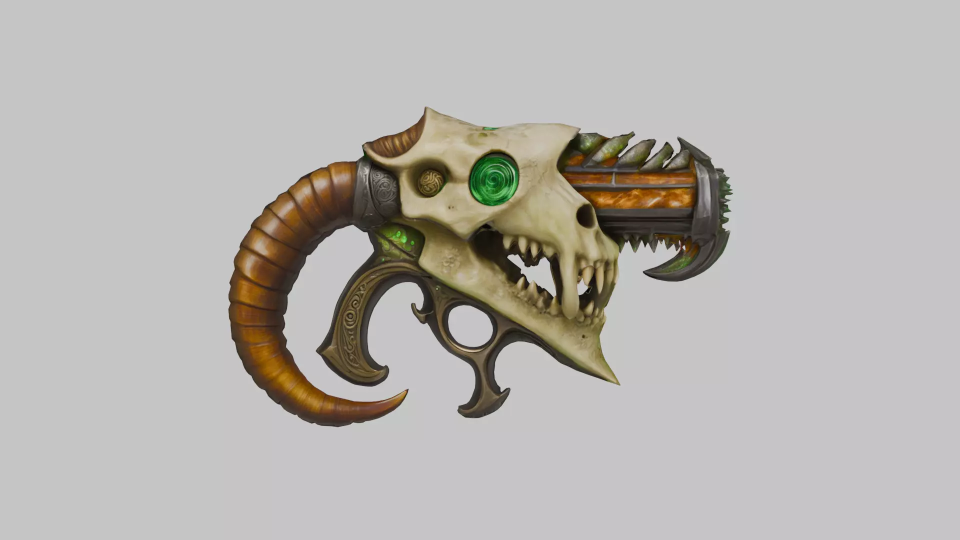 Infernal Skull Cannon Low-poly 3D model_4