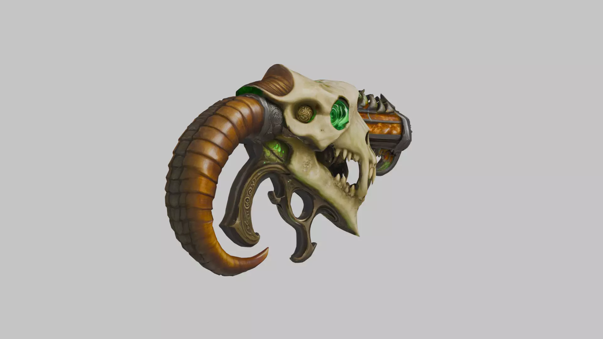 Infernal Skull Cannon Low-poly 3D model_5