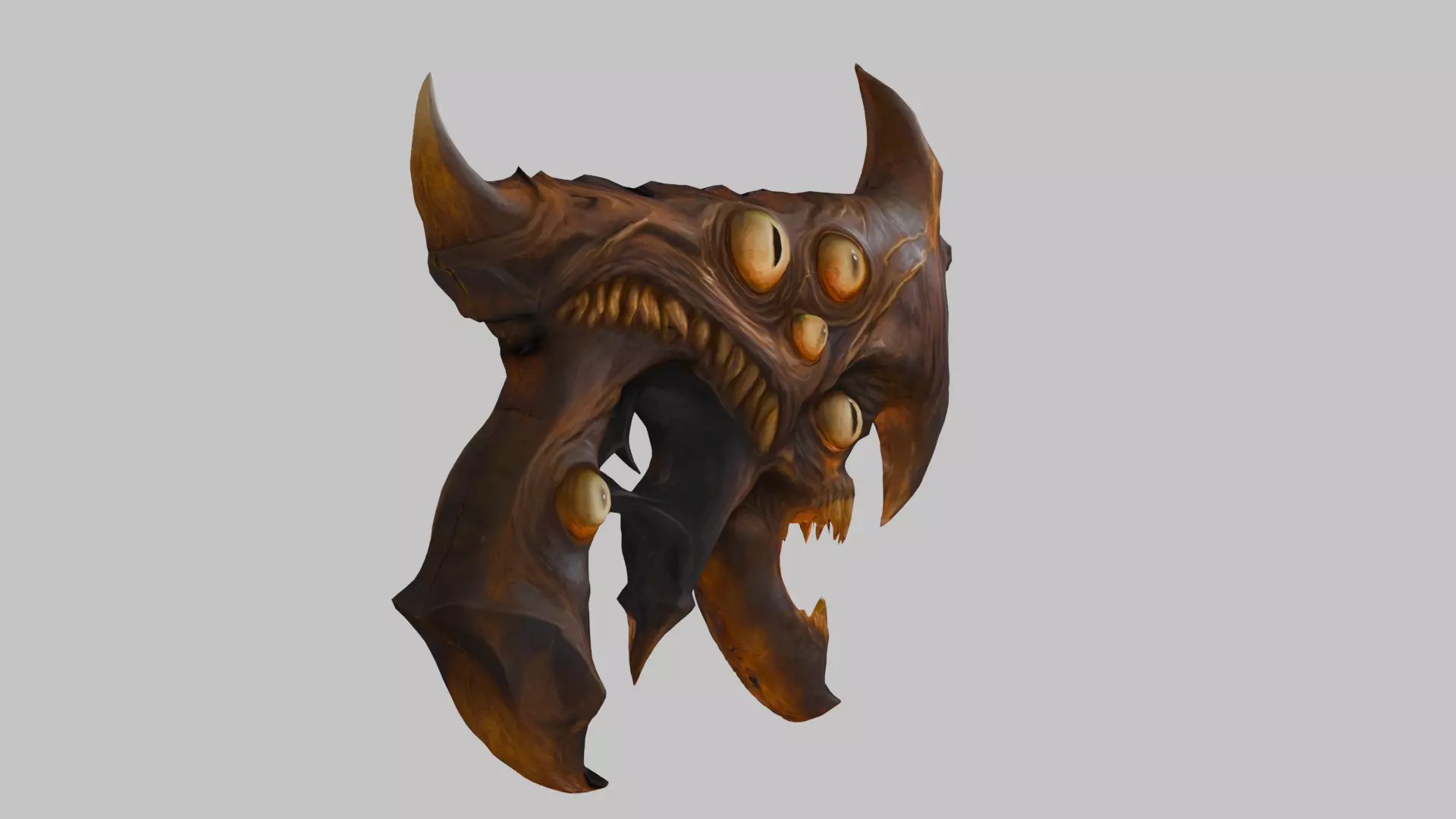 Stylized Demonic Head Low-poly 3D model_5